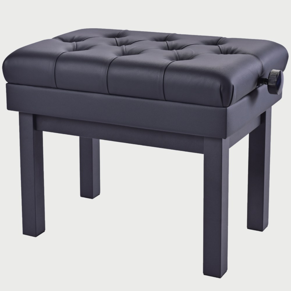 Banco de piano Bulara TM58 ajustável com pernas metálicas preto fosco