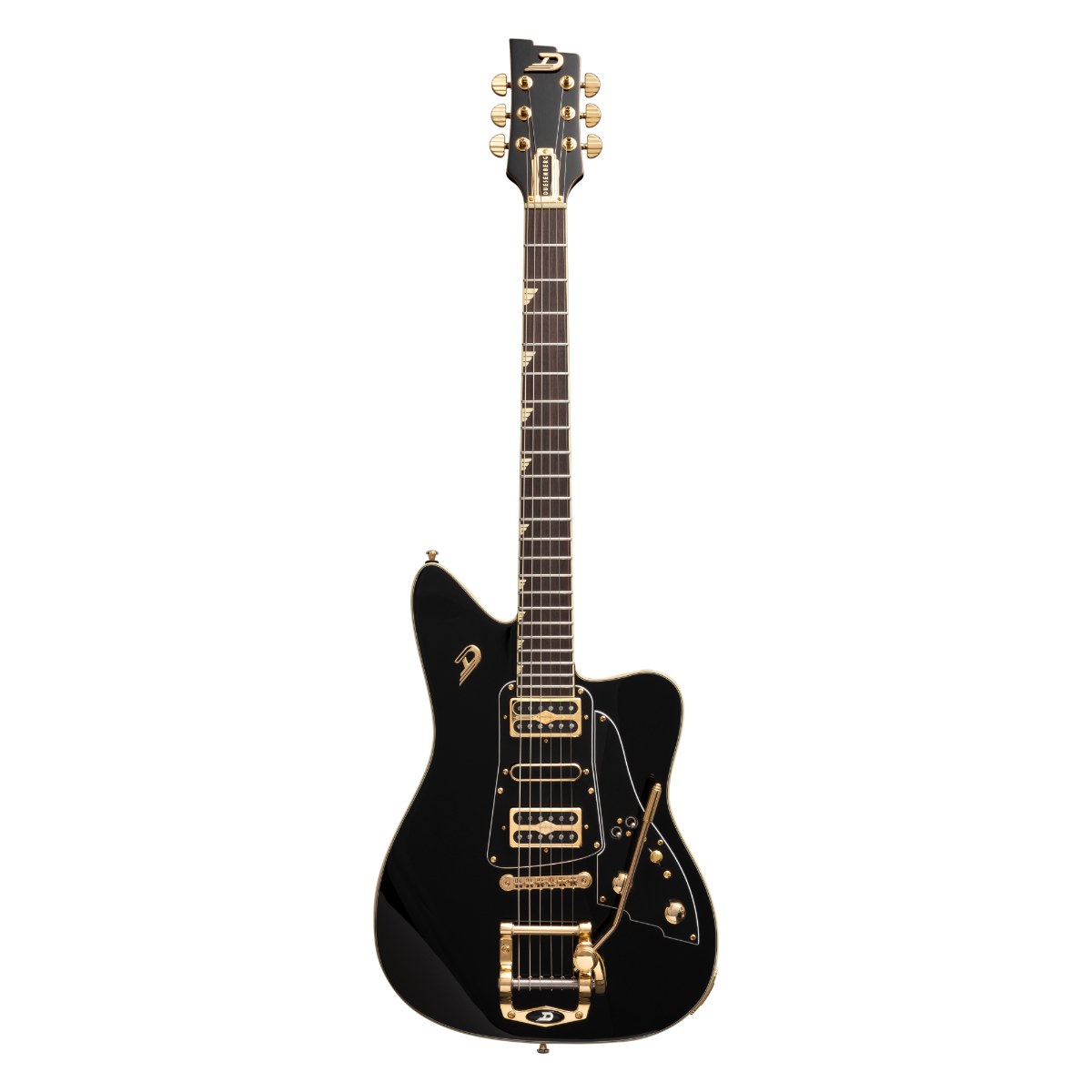 Guitarra elétrica Duesenberg Paloma Custom preta com hardware dourado