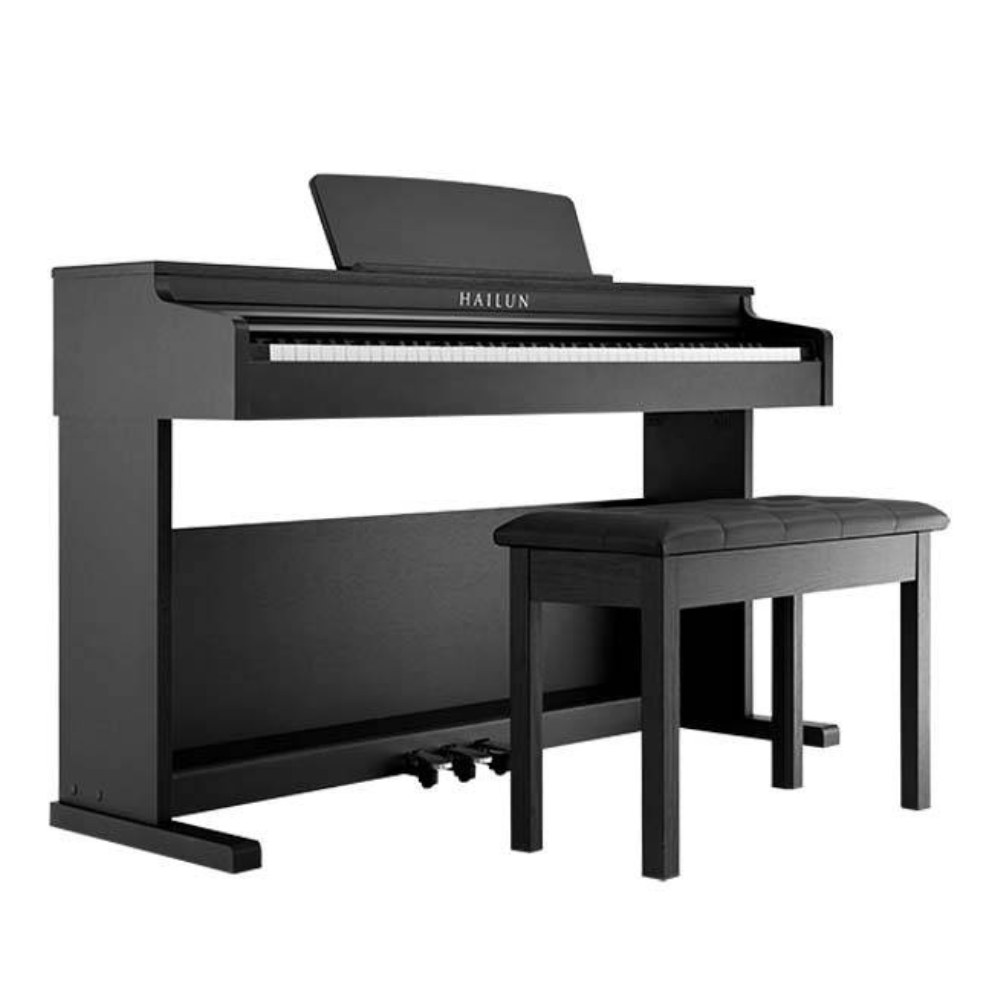 Piano digital de armário Bulara Hailun H201 preto com banqueta