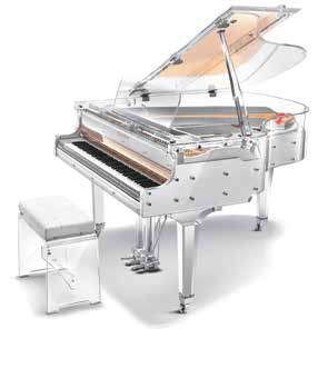 Piano de cauda Kayserburg GH160YJ Clear Grand em acrílico transparente