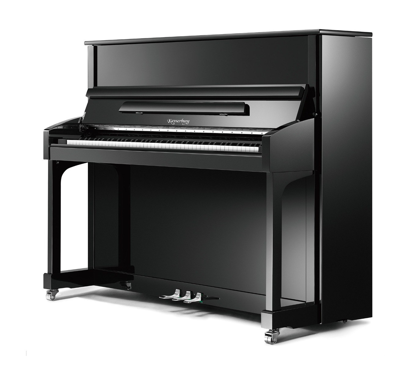 Piano acústico vertical Kayserburg KHA6 Heritage Series preto polido