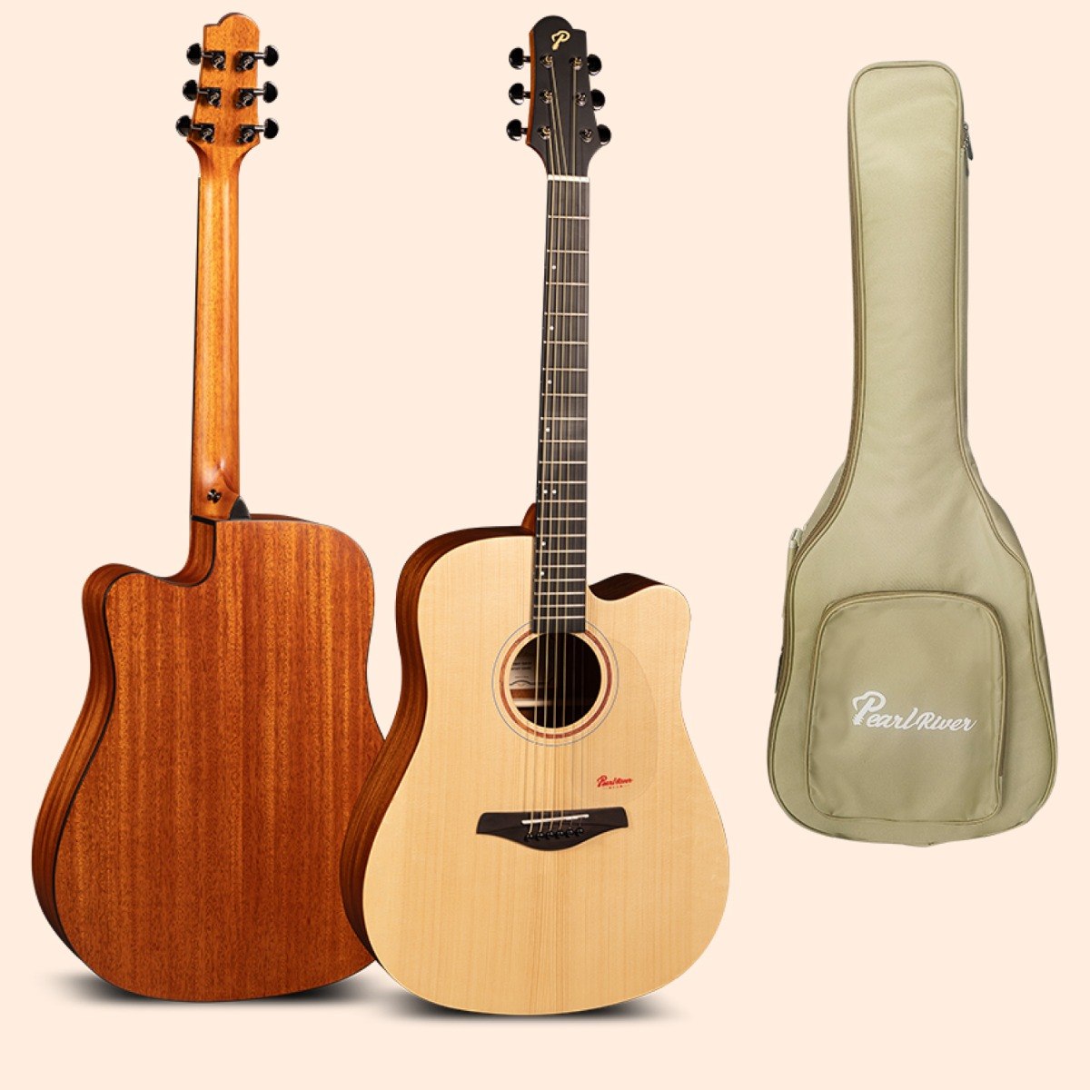 Violão eletroacústico Pearl River S26-DC EQ cutaway com bag