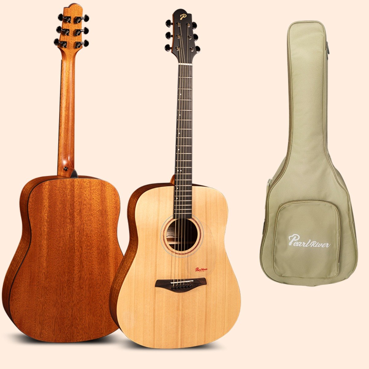 Violão eletroacústico Pearl River S26-D EQ dreadnought com bag